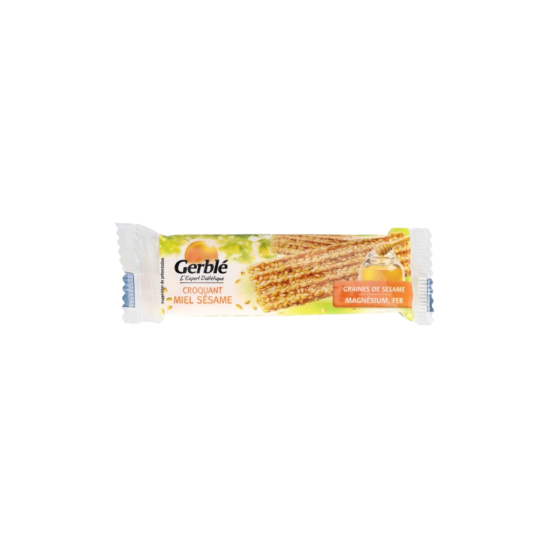 BARRE GERBLE CROQUANT MIEL SESAME 27G 18/BOÎTE