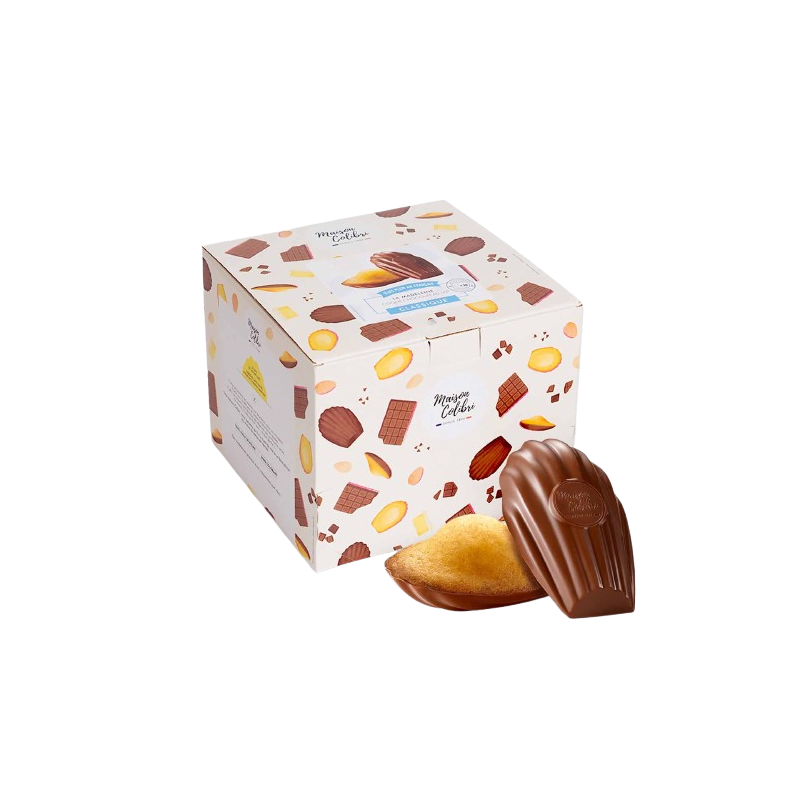 BOITE DISTRIBUTRICE COLIBRI  MADELEINE NATURE COQUE CHOCO LAIT 30 UNITÉS