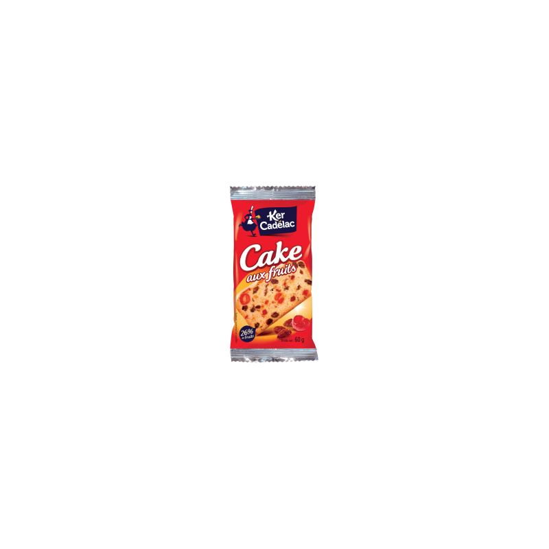 TRANCHE DE CAKE FRUITS 60G 40/BOÎTE